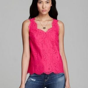 Joie Cina Pink Lace tank